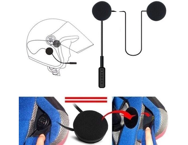 Auricolare Casco Moto Scooter Cuffie Microfono Chiamata Bluetooth Ricaricabili
