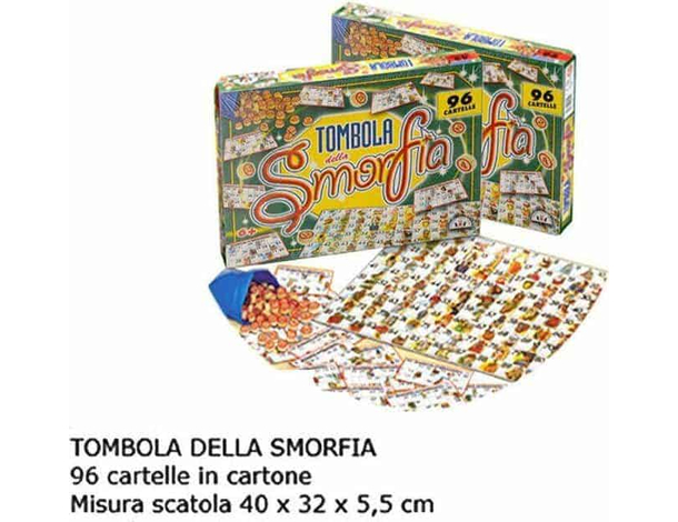 Tombola Napoletana La Smorfia con 96 Cartelle in Cartone Numeri Natale Panaro...