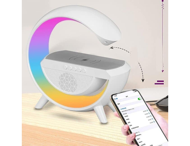 Lampada LED RGB con Ricarica Wireless Bluetooth Speaker Ricaricabile Radio FM...