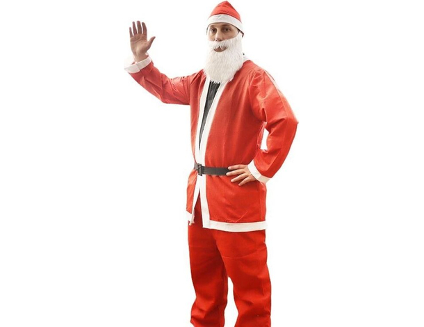 Costume Da Babbo Natale da Uomo Adulto Taglia Unica Santa Claus Travestimento...