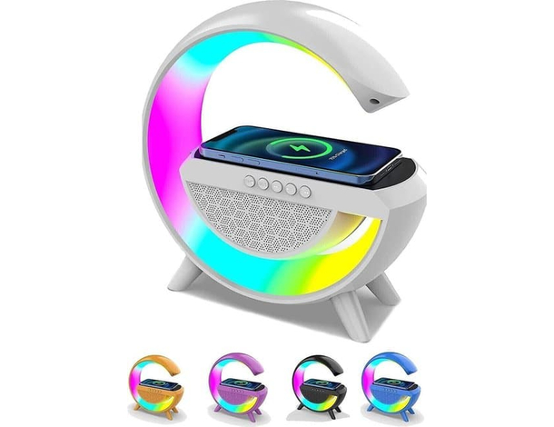 Lampada LED RGB con Ricarica Wireless Bluetooth Speaker Ricaricabile Radio FM...