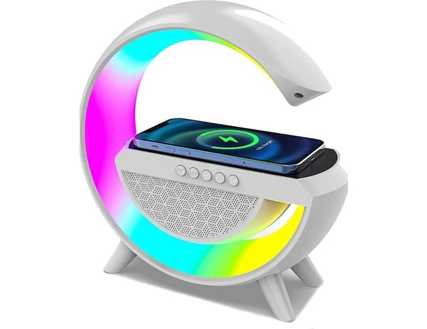 Lampada LED RGB con Ricarica Wireless Bluetooth Speaker Ricaricabile Radio FM