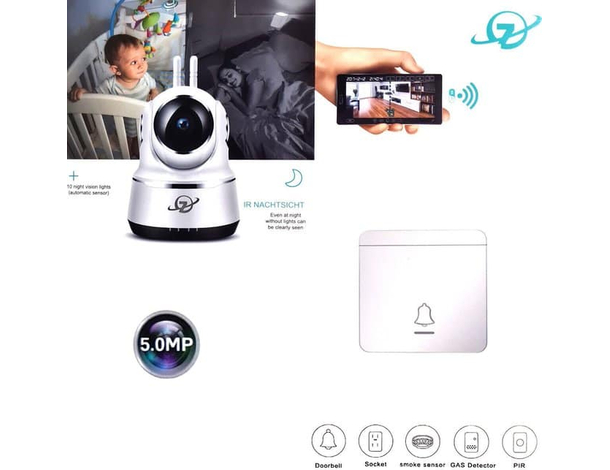 Telecamera 1080P HD Wireless Interna SD Camera Motorizzata IR Infrarossi...