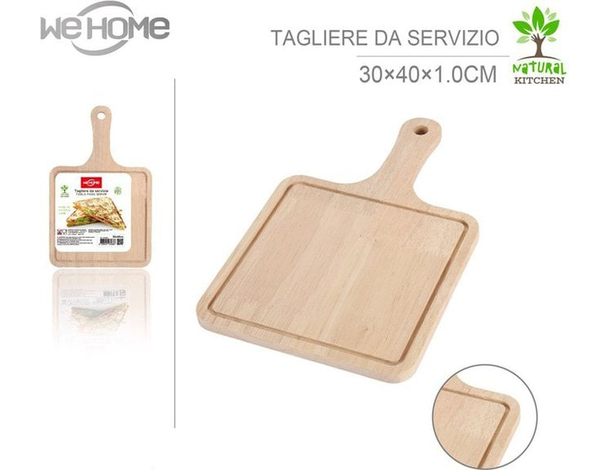 Tagliere Quadrato in Legno con Manico Taglieri Cucina Salumi Carne Formaggio...