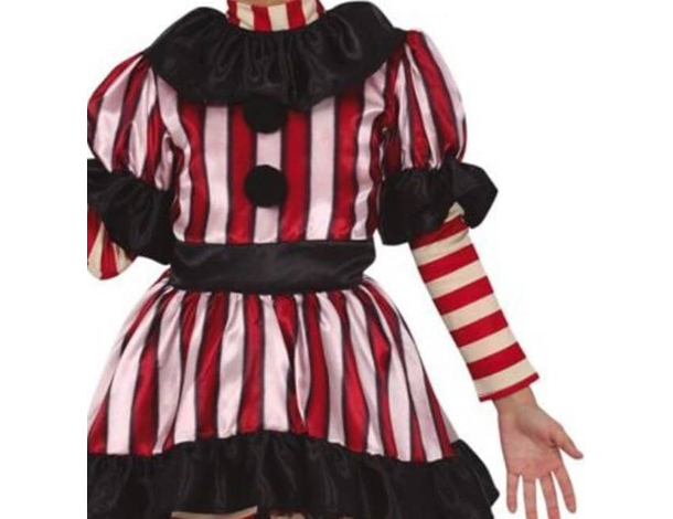 Costume Carnevale pagliaccio assassino travestimento horror bambina 3-12 anni...