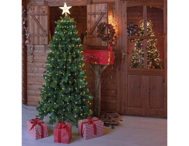 Mantello Luminoso da 304 LED per Albero di Natale 180cm Luce RGB Multicolore