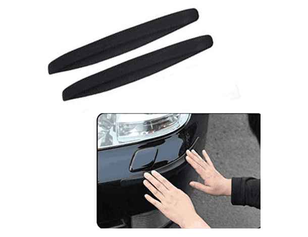2x Auto Paraurti Posteriore Bordo Protezione Adesivo Nero 350x30mm Universale