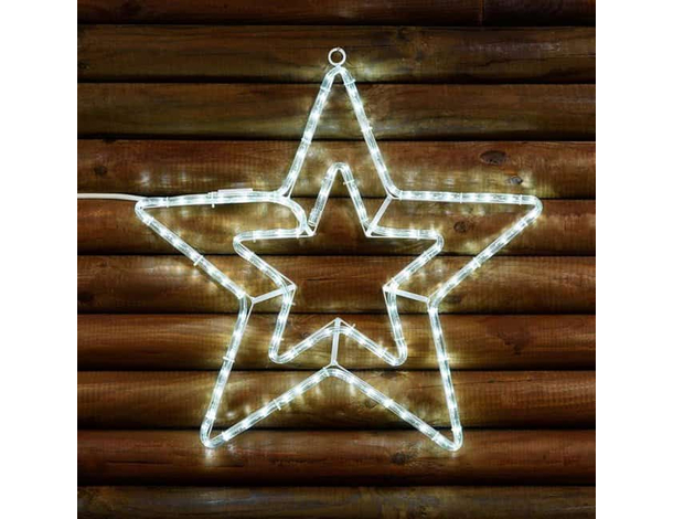 Stella Luminosa Natalizia Luce LED Bianco Freddo Uso Esterno Natale 56 cm 3