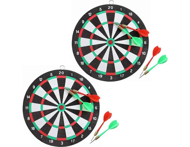 Gioco Tirassegno Bersaglio con Freccette Dardi 15cm 2 Pezzi da Muro
