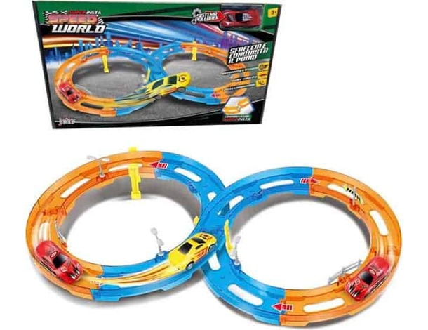 Gioco Pista delle Macchine con Macchinina da Corsa Bambini Giocattolo Plastica