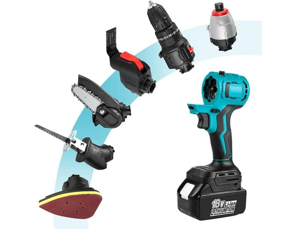 Utensile Multifunzione 7 in 1 Trapano Seghetto Sega levigatrice avvitatore...