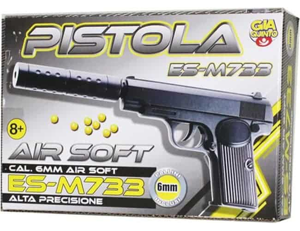 Pistola Giocattolo Bambini Spara Pallini 6mm Air Soft Silenziatore in... Pistola Giocattolo Bambini Spara Pallini 6mm Air Soft Silenziatore in...
