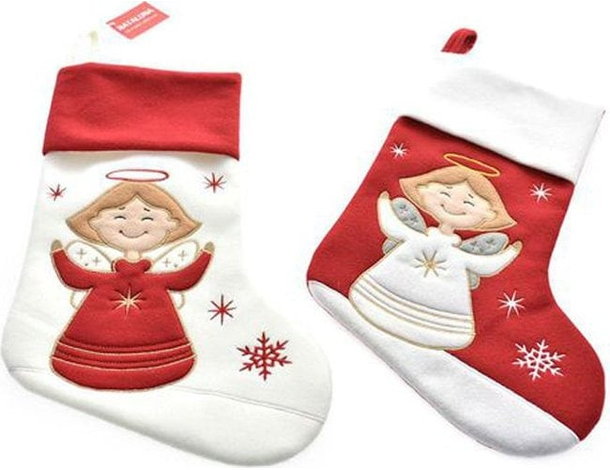 2x Calza Befana Vuota 46cm Natale Epifania Decorazione Porta Dolci Angioletto