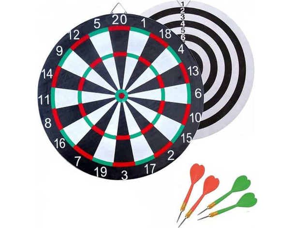 Gioco Tirassegno Bersaglio con 4 Freccette Dardi 30 cm Tiro a Segno da Muro
