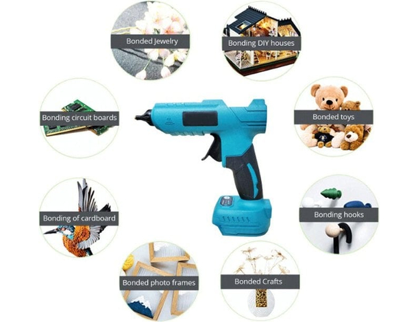 Pistola Incollatrice Colla a Caldo Due Batterie Litio 48V Kit Termocollante...
