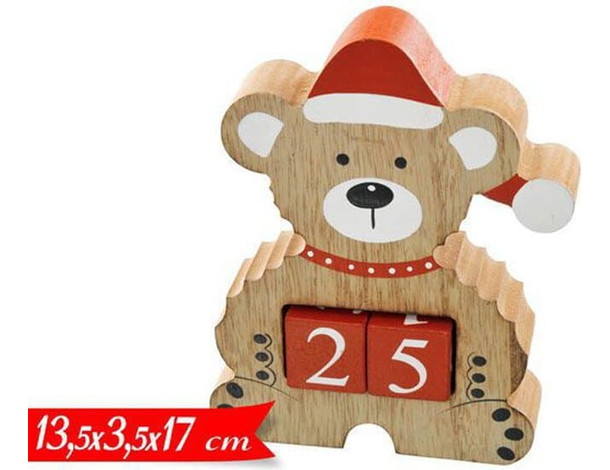 Calendario Avvento di Natale Orsetto in Legno Cubi Numeri Decorativo...