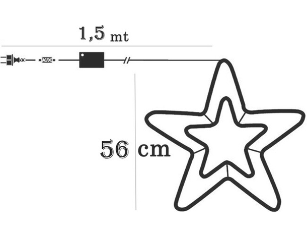 Stella Luminosa Natalizia Luce LED Bianco Freddo Uso Esterno Natale 56 cm 7