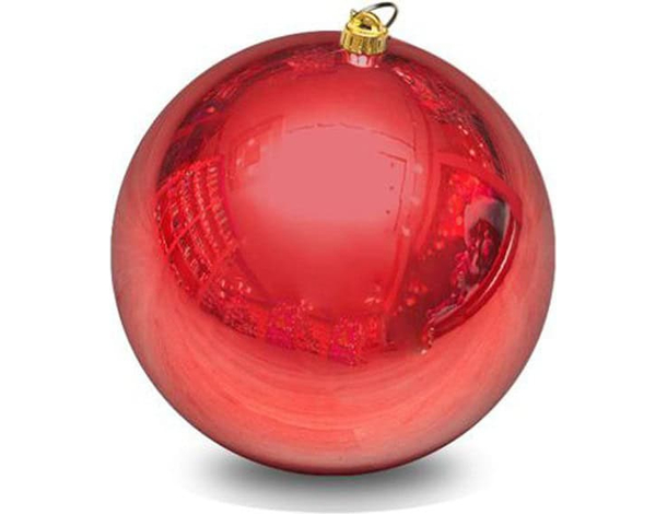 Pallina di Natale 20cm Rossa Lucida Palla Idea Regalo Addobbi Natalizi Albero