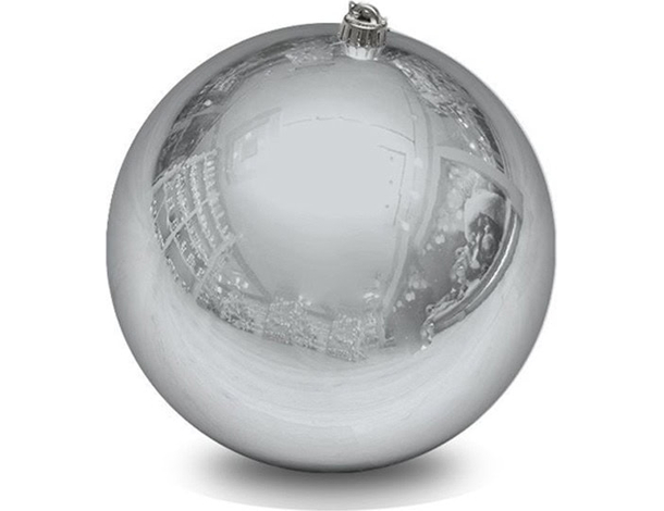 Pallina di Natale 20cm Argento Lucido Palla Idea Regalo Addobbi Natalizi Albero