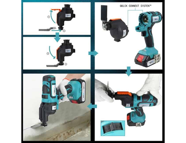 Utensile Multifunzione 7 in 1 Trapano Seghetto Sega levigatrice avvitatore...