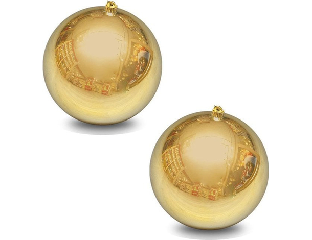 2x Pallina di Natale 15cm Oro Lucido Palla Idea Regalo Addobbi Natalizi Albero