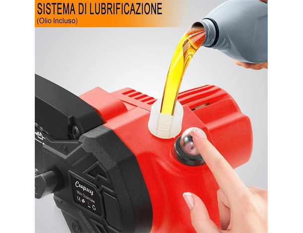 Motosega a Batteria con Pompetta Olio Automatico per Potatura 2 batterie 48V...