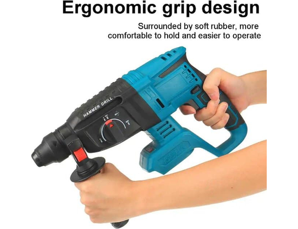 Trapano Tassellatore Martello Demolitore a Percussione 2 Batterie 48Vf SDS 6