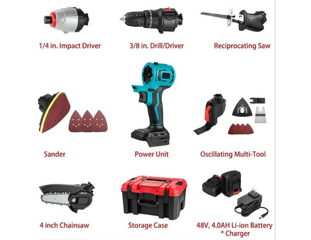 Utensile Multifunzione 7 in 1 Trapano Seghetto Sega levigatrice avvitatore...