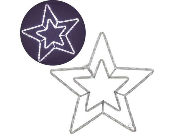 Stella Luminosa Natalizia Luce LED Bianco Freddo Uso Esterno Natale 56 cm