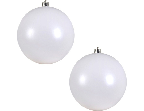 2x Palline di Natale 15cm Bianco Palla per Decorare Alberi Natalizi Addobbi