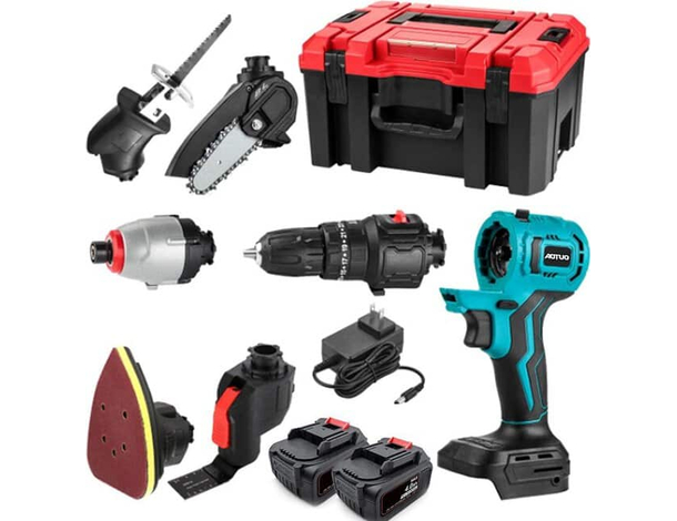 Utensile Multifunzione 7 in 1 Trapano Seghetto Sega levigatrice avvitatore 750W