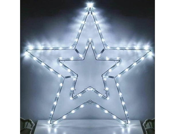 Stella Luminosa Natalizia Luce LED Bianco Freddo Uso Esterno Natale 56 cm 4