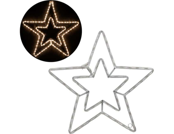 Stella Luminosa Natalizia Luce LED Bianco Caldo Uso Esterno Natale 56 cm