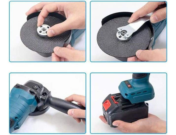 Smerigliatrice Angolare a Doppia Batteria 48V 100/125mm 4Ah Motore Brushless...