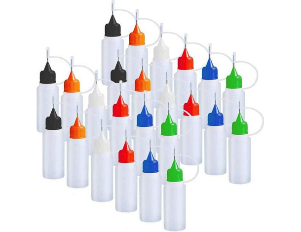 24x Bottiglia Con Ago Punta Precisione Liquido Contagocce Dispenser Flacone...