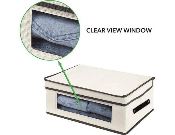Scatola Salvaspazio Porta Tutto Contenitore Organizer con Finestra 59x40x24cm...