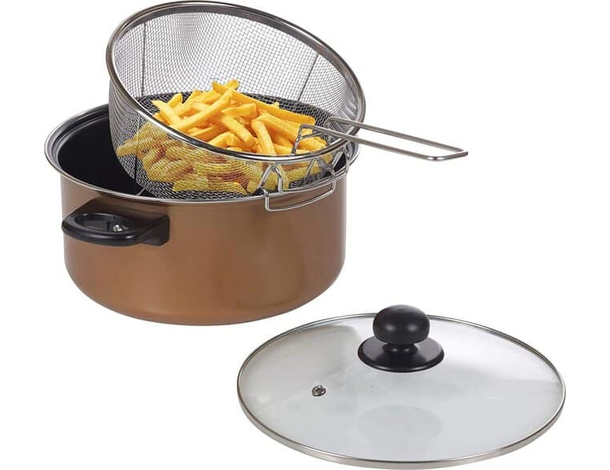 Cestello per Friggere Cesto Friggitrice Fritture Cucina in Acciaio Griglia...