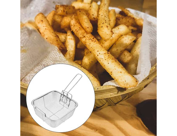 Cestello Quadrato Friggitrice Friggere Fritture Cucina in Acciaio Griglia...