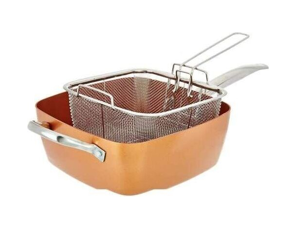 Cestello Quadrato Friggitrice Friggere Fritture Cucina in Acciaio Griglia...