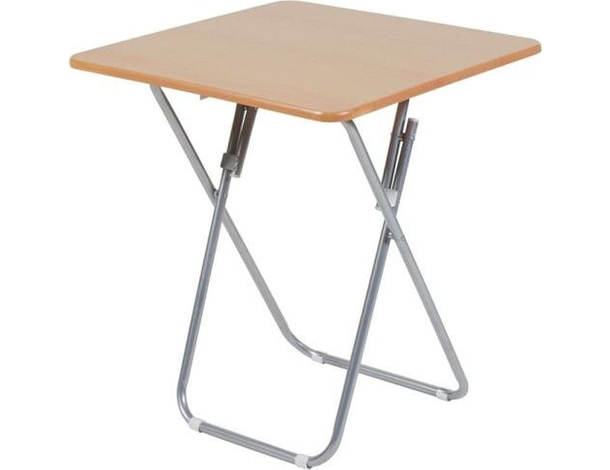 Tavolino Tavolo Pieghevole Richiudibile Quadrato in Legno e Metallo 60x70 cm