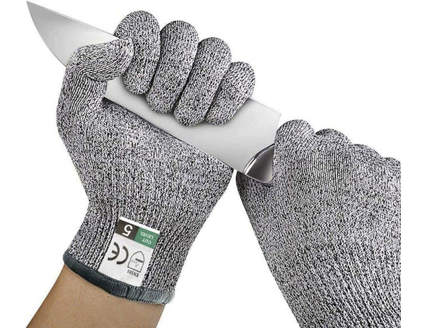 2x Guanti Anti Taglio Lavoro Antitaglio Lame Sicurezza Protezione Resistenti...