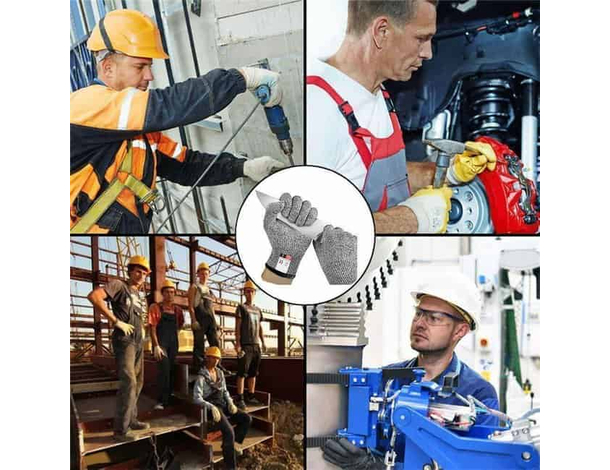 2x Guanti Anti Taglio Lavoro Antitaglio Lame Sicurezza Protezione Resistenti...