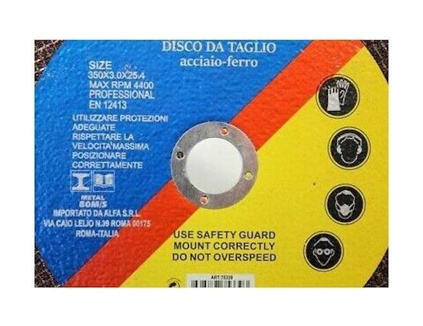 2x Disco per Troncatrice da Taglio per Metallo e Ferro Mola 350x 3x25.4 mm 4