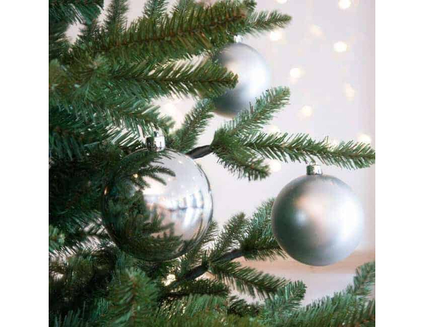 2x Pallina di Natale 15cm Argento Palla per Decorare Albero Natalizio Addobbi...
