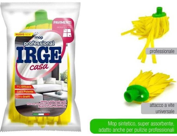 5x Ricambi Mop Mocio Pavimenti Giallo Attacco Universale Professionale 40/25