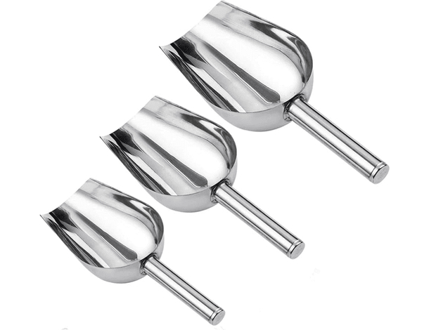 3x Paletta per Ghiaccio Kit Dosatore Multiuso in Acciaio Alimenti Cucina Pala