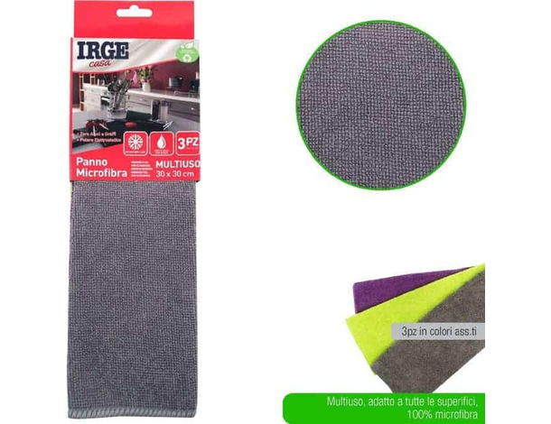 6x Panni Microfibra Pulizia Auto Casa Vetri Anti Aloni Anti Graffio 30x30cm...