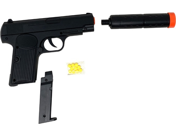 Pistola Giocattolo Bambini Spara Pallini 6mm Air Soft Silenziatore in... Pistola Giocattolo Bambini Spara Pallini 6mm Air Soft Silenziatore in...