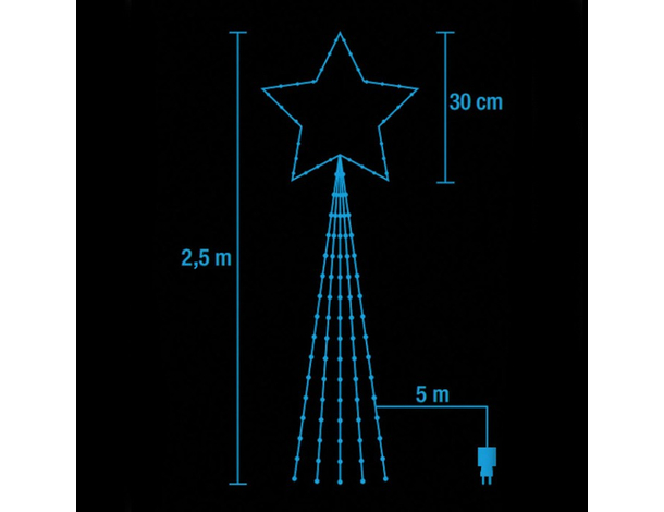 Stella Cometa per Albero di Natale Puntale Cascata 690 Led Bianco Caldo...