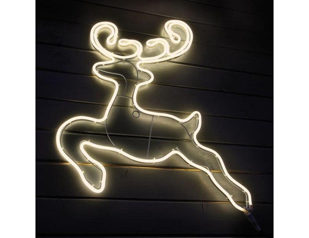 Renna Natalizia 60x70cm Led Bianco Caldo Luminosa per Esterno Cervo Natale 2